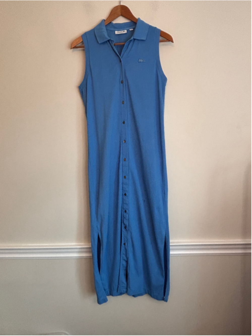 Lacoste Women's Long Stretch Mini Piqué Polo Dress Size 36 US XS Preppy Travel
